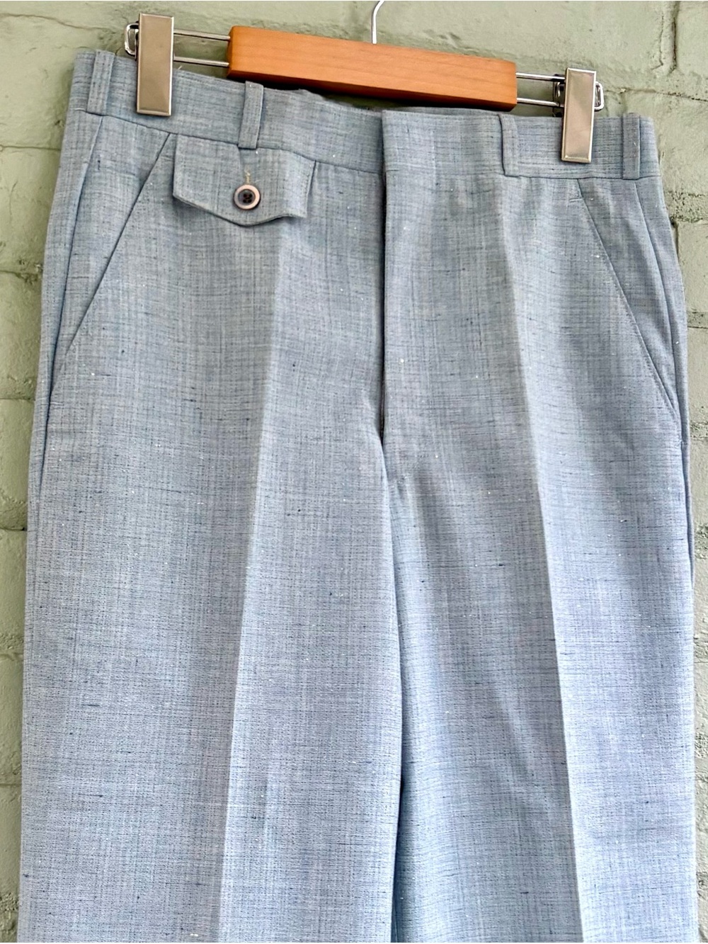 Vintage Light Blue Wide-Leg Trousers - Picture 6 of 10